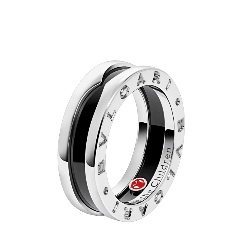 BAGUE BVLGARI SAVE THE CHILDREN NOIR WHITE