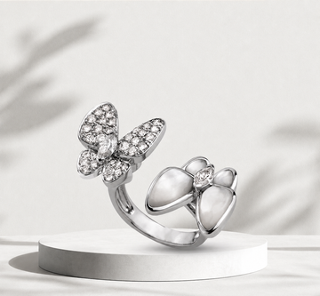 BAGUE VAN CLEEF & ARPELS PAPILLON ARGENT