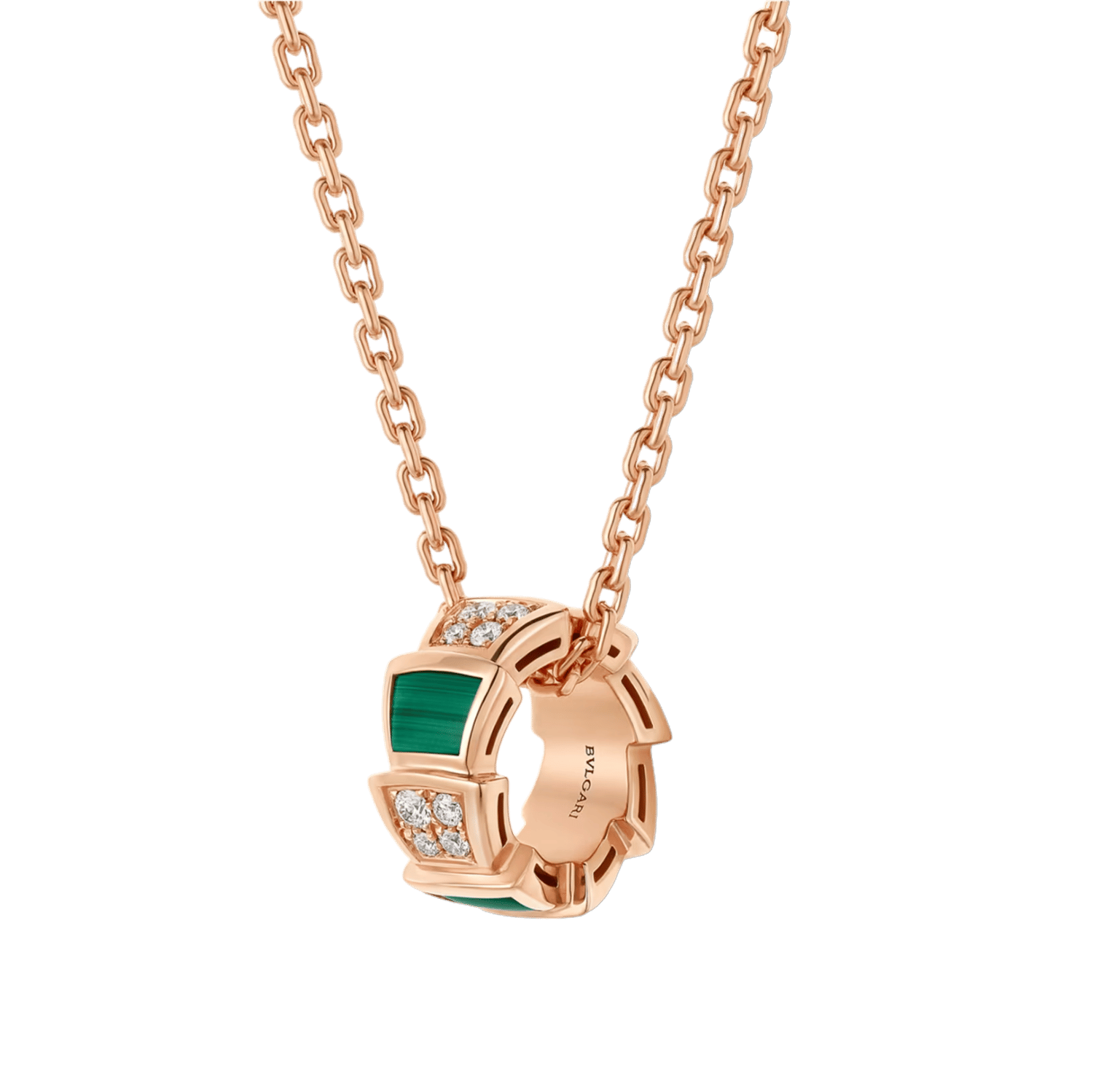 COLLIER COLLIER BVLGARI VIPER VERT MALACHITE-ROSE-GOLD