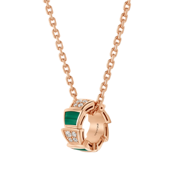 COLLIER COLLIER BVLGARI VIPER VERT MALACHITE-ROSE-GOLD
