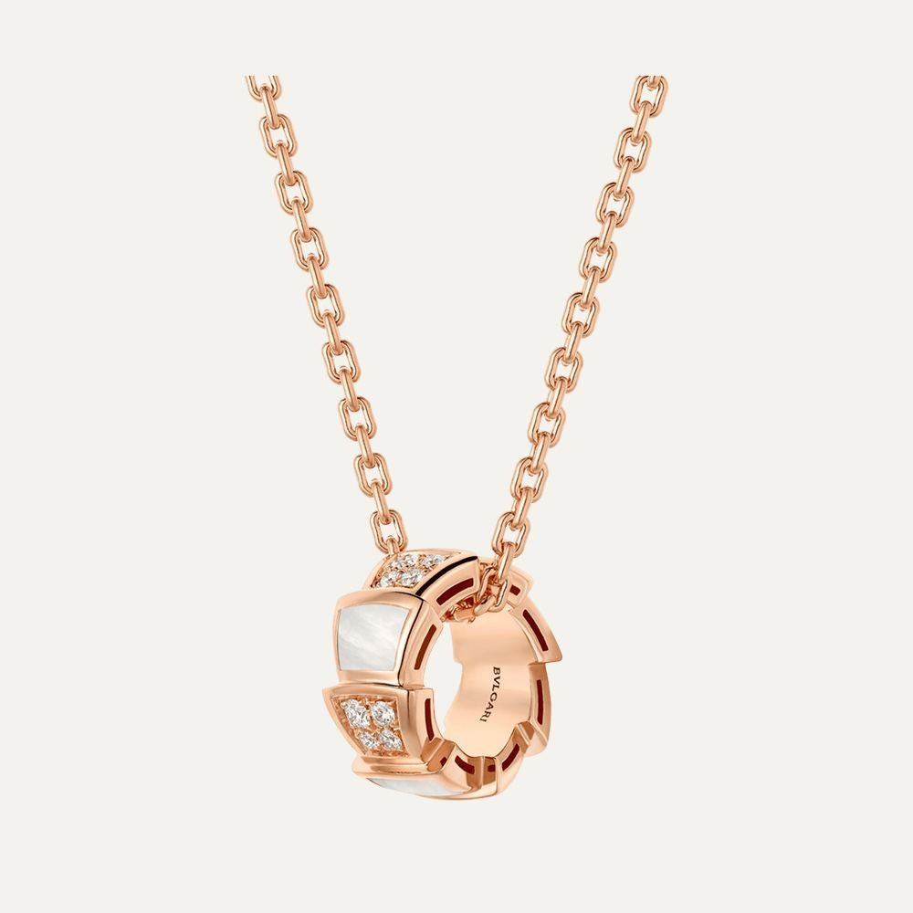 COLLIER COLLIER BVLGARI VIPER VERT MALACHITE-ROSE-GOLD