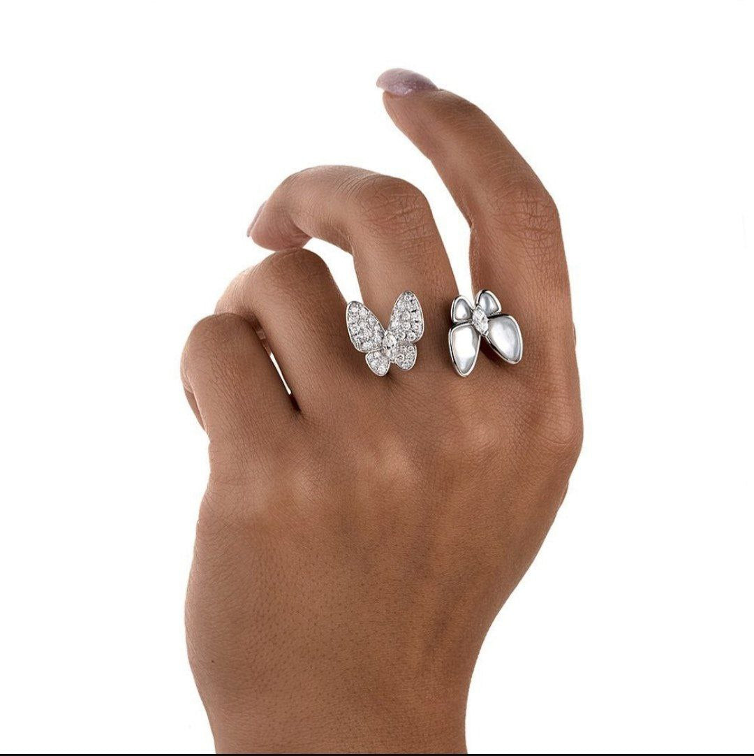 BAGUE VAN CLEEF & ARPELS PAPILLON ARGENT