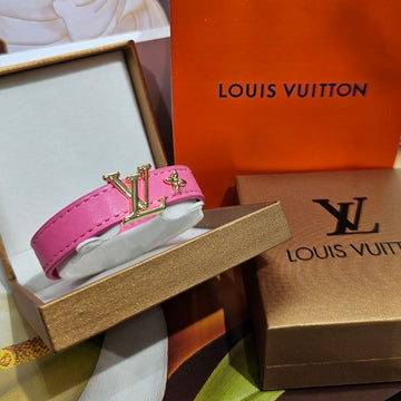 BRACELET LOUIS VUITTON CUIR ROSE LV02R
